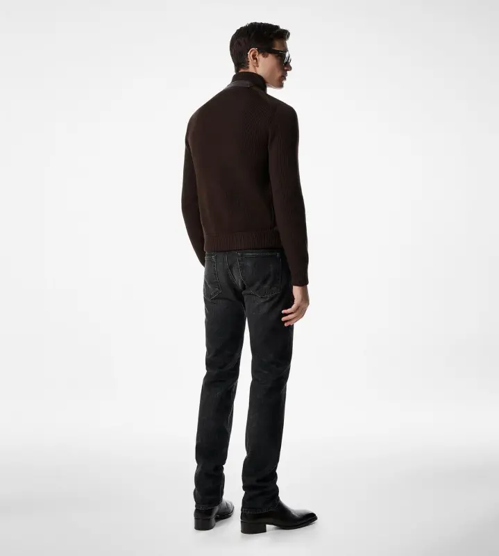 SUEDE FRONT MERINO BLOUSON DEEP BROWN online